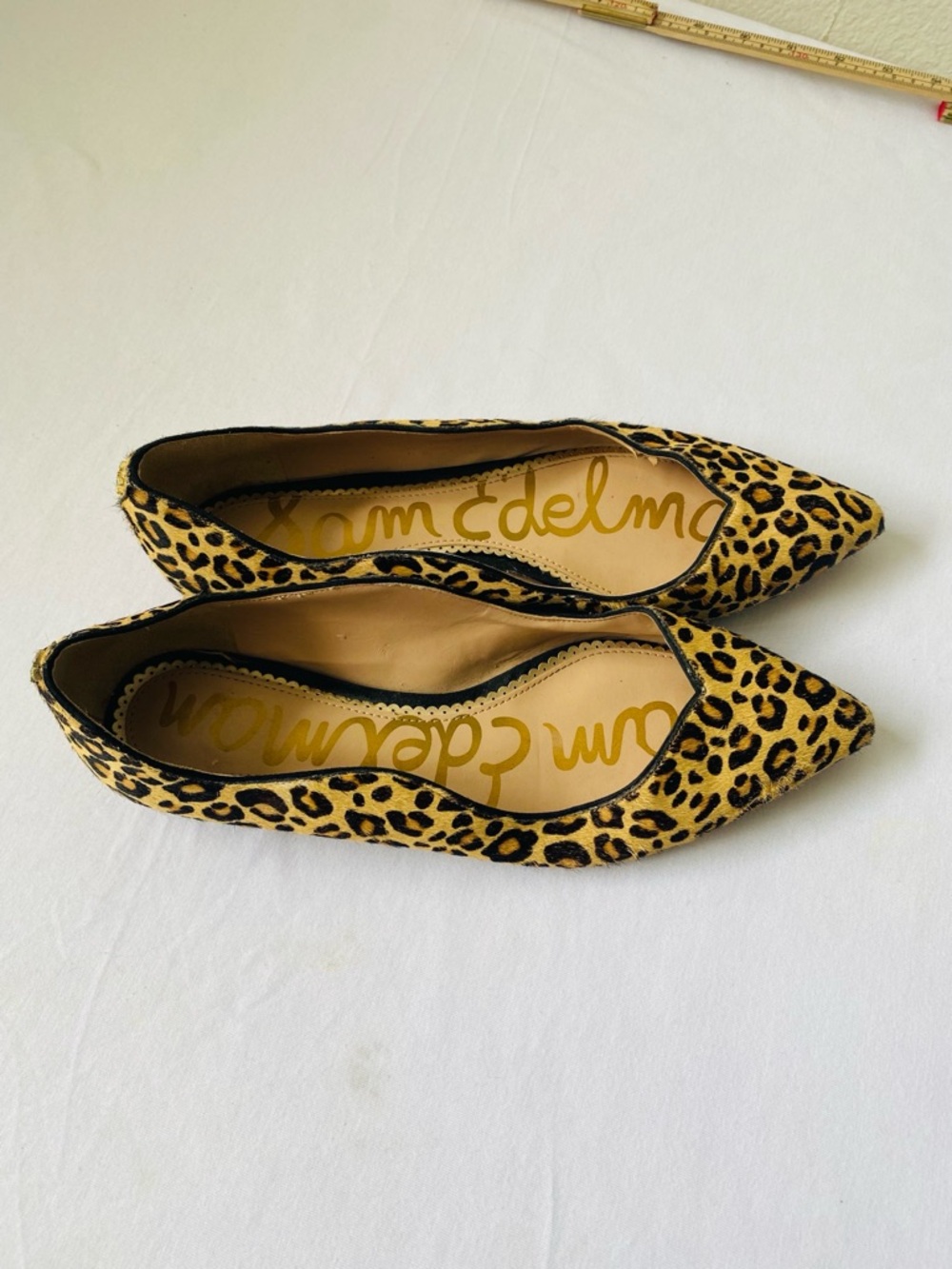 Sam Edelman Leopard-Print Pointed Toe Flats - Tan & Black Size 9.5 - Picture 8 of 12